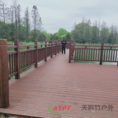 Solid Wood Bamboo Deck Railing For Stairs Anticorrosion