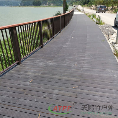 Exterior Solid Carbonized Bamboo Fence Cladding Anticorrosion