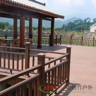 Carbonization Bamboo Patio Floor Exterior Decking Eco Friendly