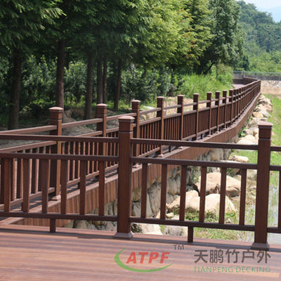 Charcoal Bamboo Outdoor Decking Board Floor High Resistance