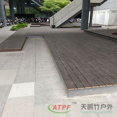 Outdoor Bamboo Dark Wood Decking Boards 8ft Waterproof