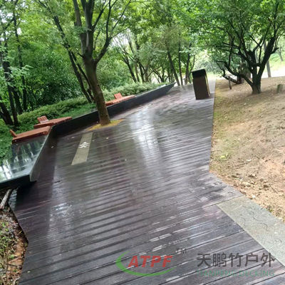 ISO14000 Dark Bamboo Decking Boards for Balcony Park 12 Ft