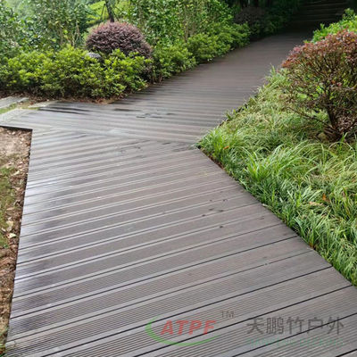 150mm Shallow Carbonised Bamboo Outdoor Decking Customized