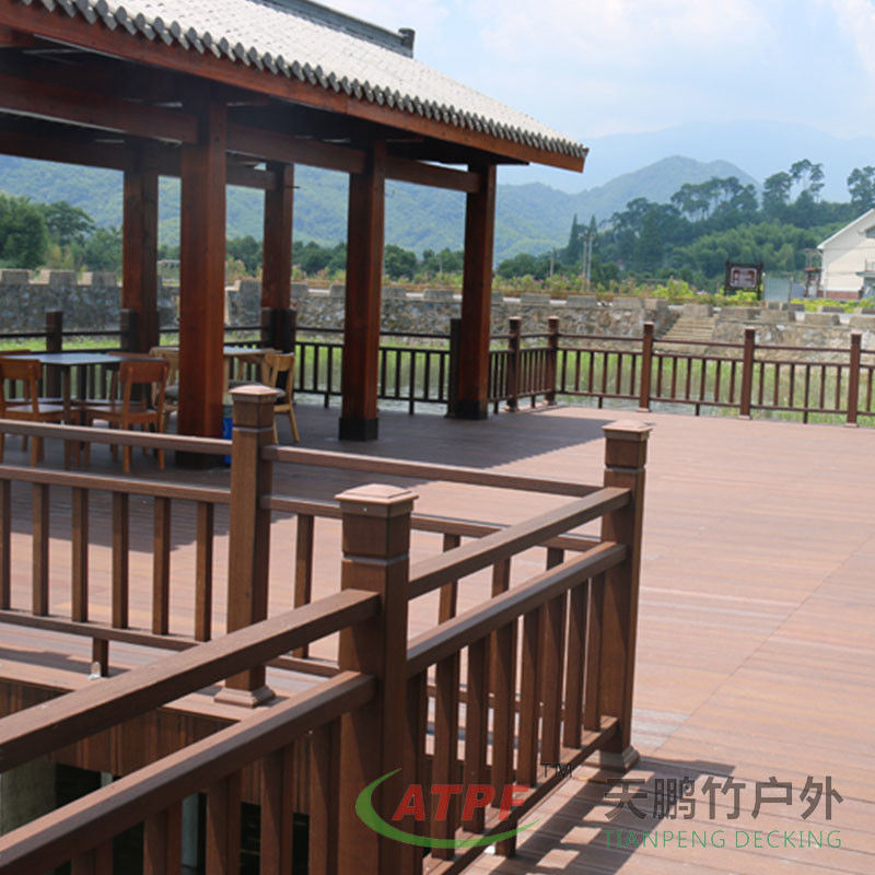 Carbonization Bamboo Patio Floor Exterior Decking Eco Friendly