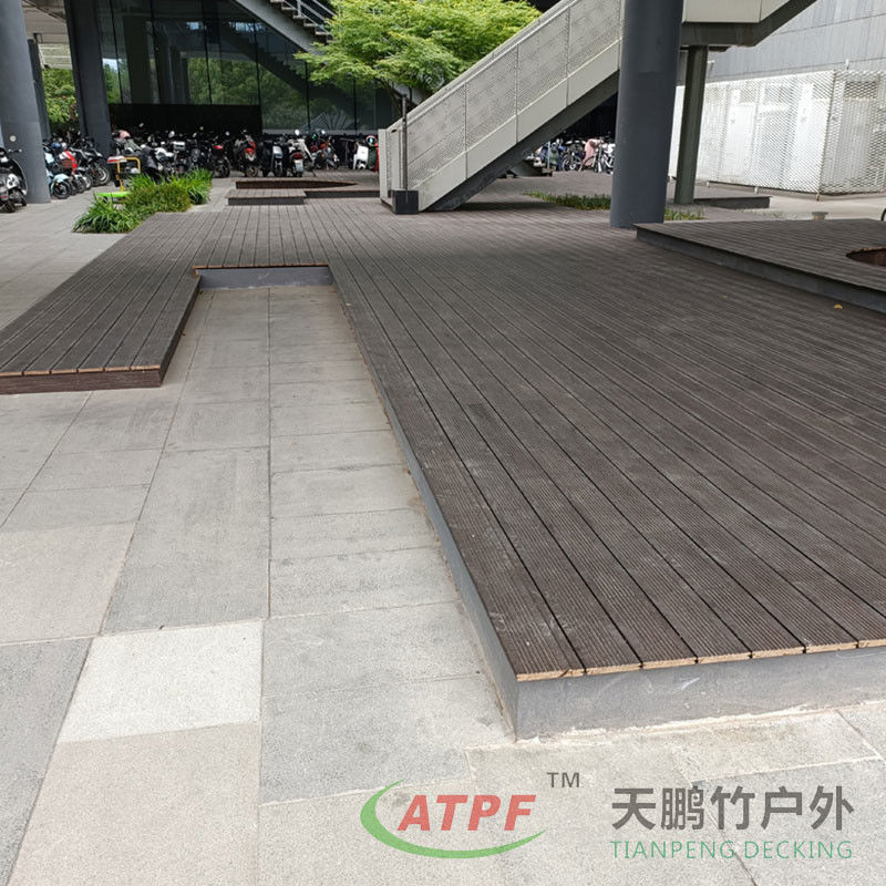 Outdoor Bamboo Dark Wood Decking Boards 8ft Waterproof