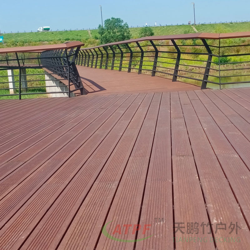 Textured 150mm Decking Boards Carbonized Bamboo