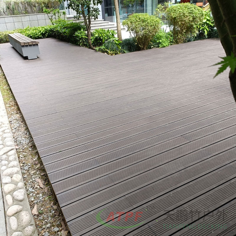 Flat Interlocking Bamboo Wood Decking For Outdoor Garden