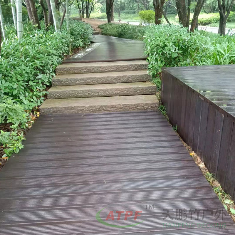 Waterproof Carbonised Bamboo Wood Decking Boards 150mm